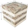 JONATHAN Y MTB1101D Felix 15″ Contemporary Natural Marble Handmade Cube End Table, Side Table for Living Room, Bedroom, Bathroom, Travertine(Beige/White/Gray)