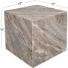 JONATHAN Y MTB1101D Felix 15″ Contemporary Natural Marble Handmade Cube End Table, Side Table for Living Room, Bedroom, Bathroom, Travertine(Gray/Beige)