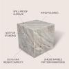 JONATHAN Y MTB1101D Felix 15″ Contemporary Natural Marble Handmade Cube End Table, Side Table for Living Room, Bedroom, Bathroom, Travertine(Gray/Beige)