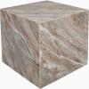 JONATHAN Y MTB1101D Felix 15″ Contemporary Natural Marble Handmade Cube End Table, Side Table for Living Room, Bedroom, Bathroom, Travertine(Gray/Beige)