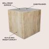 JONATHAN Y MTB1101D Felix 15″ Contemporary Natural Marble Handmade Cube End Table, Side Table for Living Room, Bedroom, Bathroom, Travertine(Travertine)