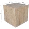 JONATHAN Y MTB1101D Felix 15″ Contemporary Natural Marble Handmade Cube End Table, Side Table for Living Room, Bedroom, Bathroom, Travertine(Travertine)