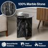 JONATHAN Y MTB1103B Javier 17.75″ Contemporary Natural Marble Handmade X-Shaped End Table for Living Room, Bedroom, Bathroom, Black/Gray(Black/Gray)