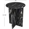 JONATHAN Y MTB1103B Javier 17.75″ Contemporary Natural Marble Handmade X-Shaped End Table for Living Room, Bedroom, Bathroom, Black/Gray(Black/Gray)