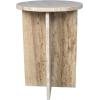 JONATHAN Y MTB1103B Javier 17.75″ Contemporary Natural Marble Handmade X-Shaped End Table for Living Room, Bedroom, Bathroom, Black/Gray(Travertine)
