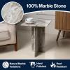 JONATHAN Y MTB1104B Cecil 18.5″ Contemporary Natural Marble Handmade T-Shaped End Table, Side Table for Living Room, Bedroom, Bathroom, Travertine(Gray/Beige)