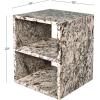 JONATHAN Y MTB1106A Sloane 20″ Modern Natural Marble Handmade Rectangular 2-Shelf End Table for Living Room, Bedroom, Bathroom, Beige/Dark Taupe