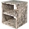 JONATHAN Y MTB1106A Sloane 20″ Modern Natural Marble Handmade Rectangular 2-Shelf End Table for Living Room, Bedroom, Bathroom, Beige/Dark Taupe