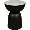 JONATHAN Y MTB1107A Atarah 20″ Contemporary Natural Marble/Metal Handmade Hourglass End Table for Living Room, Bedroom, Bathroom, Black/White