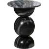 JONATHAN Y MTB1108A Aura 19″ Modern Natural Marble Handmade Stacked Round Pedestal End Table for Living Room, Bedroom, Bathroom, Dark Gray/Light Gray