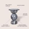 JONATHAN Y MTB1108A Aura 19″ Modern Natural Marble Handmade Stacked Round Pedestal End Table for Living Room, Bedroom, Bathroom, Dark Gray/Light Gray
