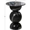 JONATHAN Y MTB1108A Aura 19″ Modern Natural Marble Handmade Stacked Round Pedestal End Table for Living Room, Bedroom, Bathroom, Dark Gray/Light Gray