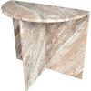 JONATHAN Y MTB1109B Patrice 20″ Art Deco Minimalist Natural Marble Handmade Demilune Side Table, Side Table for Living Room, Bedroom, Bathroom, Gray/Beige(Beige/White/Gray)