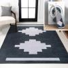 JONATHAN Y Machine Washable Moss/Cream Indoor Area Rug 5X8 ft, Chayton Minimalist Geometric for Living Room, Bedroom, Kitchen, Office, Easy-Cleaning, Pet-Friendly, Non-Shedding WSH110B-5(Navy/Light Gray)