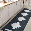 JONATHAN Y Machine Washable Moss/Cream Indoor Area Rug 5X8 ft, Chayton Minimalist Geometric for Living Room, Bedroom, Kitchen, Office, Easy-Cleaning, Pet-Friendly, Non-Shedding WSH110B-5(Navy/Light Gray)