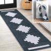 JONATHAN Y Machine Washable Moss/Cream Indoor Area Rug 5X8 ft, Chayton Minimalist Geometric for Living Room, Bedroom, Kitchen, Office, Easy-Cleaning, Pet-Friendly, Non-Shedding WSH110B-5(Navy/Light Gray)