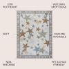 JONATHAN Y Machine-Washable Ivory/Blue/Orange Indoor Area Rug, 5×8, Dila Modern Hearts Geometric, Kids & Novelty, Vintage, Bedroom, Kitchen, Living Room, Easy-Cleaning, Non-Shedding (KDW101A-5)(Ivory/Blue/Orange Stars)