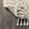 JONATHAN Y Mercer Shag Plush Tassel Cream Indoor Area Rug, 8×10, Contemporary, Modern, Easy-Cleaning for Living Room, Bedroom, Kitchen, Pet Friendly, Non-Shedding (MCR100D-8)(Cream With Tassel)