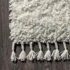 JONATHAN Y Mercer Shag Plush Tassel Cream Indoor Area Rug, 8×10, Contemporary, Modern, Easy-Cleaning for Living Room, Bedroom, Kitchen, Pet Friendly, Non-Shedding (MCR100D-8)(White With Tassel)