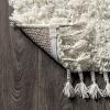 JONATHAN Y Mercer Shag Plush Tassel Cream Indoor Area Rug, 8×10, Contemporary, Modern, Easy-Cleaning for Living Room, Bedroom, Kitchen, Pet Friendly, Non-Shedding (MCR100D-8)(White With Tassel)