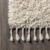 JONATHAN Y Mercer Shag Plush Tassel Cream Indoor Area Rug, 8×10, Contemporary, Modern, Easy-Cleaning for Living Room, Bedroom, Kitchen, Pet Friendly, Non-Shedding (MCR100D-8)(Cream With Tassel)