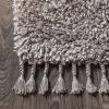 JONATHAN Y Mercer Shag Plush Tassel Cream Indoor Area Rug, 8×10, Contemporary, Modern, Easy-Cleaning for Living Room, Bedroom, Kitchen, Pet Friendly, Non-Shedding (MCR100D-8)(Grey With Tassel)