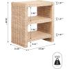 JONATHAN Y NST1000A Praerie 22″ Coastal Bohemian Rattan/Wood 3 Tier End Table for Home, Living Room, Bedroom, Guest Room, Entryway, Natural
