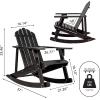 JONATHAN Y PAT1000A Kiawah Outdoor Patio Classic Acacia Wood Adirondack Rocking Chair for Garden, Lawn, Backyard, Pool, Deck, Beach, Firepit, Light Brown(Black)