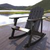 JONATHAN Y PAT1000A Kiawah Outdoor Patio Classic Acacia Wood Adirondack Rocking Chair for Garden, Lawn, Backyard, Pool, Deck, Beach, Firepit, Light Brown(Black)