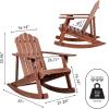 JONATHAN Y PAT1000A Kiawah Outdoor Patio Classic Acacia Wood Adirondack Rocking Chair for Garden, Lawn, Backyard, Pool, Deck, Beach, Firepit, Light Brown(Dark Brown)