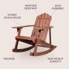 JONATHAN Y PAT1000A Kiawah Outdoor Patio Classic Acacia Wood Adirondack Rocking Chair for Garden, Lawn, Backyard, Pool, Deck, Beach, Firepit, Light Brown(Dark Brown)