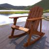 JONATHAN Y PAT1000A Kiawah Outdoor Patio Classic Acacia Wood Adirondack Rocking Chair for Garden, Lawn, Backyard, Pool, Deck, Beach, Firepit, Light Brown(Dark Brown)