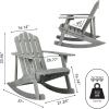 JONATHAN Y PAT1000A Kiawah Outdoor Patio Classic Acacia Wood Adirondack Rocking Chair for Garden, Lawn, Backyard, Pool, Deck, Beach, Firepit, Light Brown(Grey)