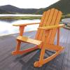 JONATHAN Y PAT1000A Kiawah Outdoor Patio Classic Acacia Wood Adirondack Rocking Chair for Garden, Lawn, Backyard, Pool, Deck, Beach, Firepit, Light Brown(Light Brown)