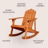 JONATHAN Y PAT1000A Kiawah Outdoor Patio Classic Acacia Wood Adirondack Rocking Chair for Garden, Lawn, Backyard, Pool, Deck, Beach, Firepit, Light Brown(Light Brown)