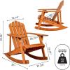 JONATHAN Y PAT1000A Kiawah Outdoor Patio Classic Acacia Wood Adirondack Rocking Chair for Garden, Lawn, Backyard, Pool, Deck, Beach, Firepit, Light Brown(Light Brown)