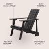 JONATHAN Y PAT1001B Irving Outdoor Patio Modern Acacia Wood Adirondack Chair for Garden, Lawn, Backyard, Pool, Deck, Beach, Firepit, Gray(Black)