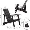 JONATHAN Y PAT1001B Irving Outdoor Patio Modern Acacia Wood Adirondack Chair for Garden, Lawn, Backyard, Pool, Deck, Beach, Firepit, Gray(Black)