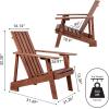 JONATHAN Y PAT1001B Irving Outdoor Patio Modern Acacia Wood Adirondack Chair for Garden, Lawn, Backyard, Pool, Deck, Beach, Firepit, Gray(Dark Brown)