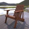 JONATHAN Y PAT1001B Irving Outdoor Patio Modern Acacia Wood Adirondack Chair for Garden, Lawn, Backyard, Pool, Deck, Beach, Firepit, Gray(Dark Brown)