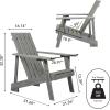 JONATHAN Y PAT1001B Irving Outdoor Patio Modern Acacia Wood Adirondack Chair for Garden, Lawn, Backyard, Pool, Deck, Beach, Firepit, Gray(Grey)