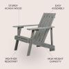JONATHAN Y PAT1001B Irving Outdoor Patio Modern Acacia Wood Adirondack Chair for Garden, Lawn, Backyard, Pool, Deck, Beach, Firepit, Gray(Grey)