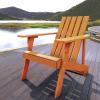 JONATHAN Y PAT1001B Irving Outdoor Patio Modern Acacia Wood Adirondack Chair for Garden, Lawn, Backyard, Pool, Deck, Beach, Firepit, Gray(Light Brown)