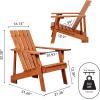 JONATHAN Y PAT1001B Irving Outdoor Patio Modern Acacia Wood Adirondack Chair for Garden, Lawn, Backyard, Pool, Deck, Beach, Firepit, Gray(Light Brown)