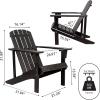 JONATHAN Y PAT1002C Westport Outdoor Patio Traditional Acacia Wood Adirondack Chair for Garden, Lawn, Backyard, Pool, Deck, Beach, Firepit, Dark Brown(Black)