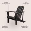 JONATHAN Y PAT1002C Westport Outdoor Patio Traditional Acacia Wood Adirondack Chair for Garden, Lawn, Backyard, Pool, Deck, Beach, Firepit, Dark Brown(Black)