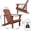 JONATHAN Y PAT1002C Westport Outdoor Patio Traditional Acacia Wood Adirondack Chair for Garden, Lawn, Backyard, Pool, Deck, Beach, Firepit, Dark Brown(Dark Brown)