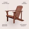 JONATHAN Y PAT1002C Westport Outdoor Patio Traditional Acacia Wood Adirondack Chair for Garden, Lawn, Backyard, Pool, Deck, Beach, Firepit, Dark Brown(Dark Brown)
