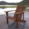 JONATHAN Y PAT1002C Westport Outdoor Patio Traditional Acacia Wood Adirondack Chair for Garden, Lawn, Backyard, Pool, Deck, Beach, Firepit, Dark Brown(Dark Brown)