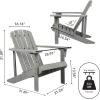 JONATHAN Y PAT1002C Westport Outdoor Patio Traditional Acacia Wood Adirondack Chair for Garden, Lawn, Backyard, Pool, Deck, Beach, Firepit, Dark Brown(Grey)